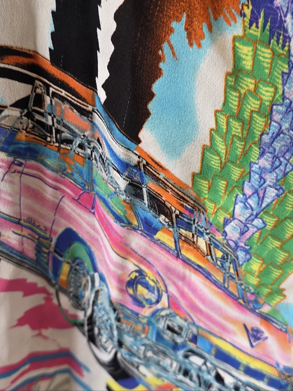 Vibrant Tropical Palm Print Blouse in Multicolor - Picture 5 of 5